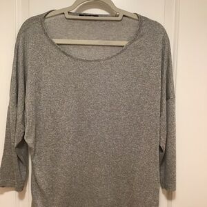Tahari Lightweight Grey 3/4 Sleeves Shirt - Size M